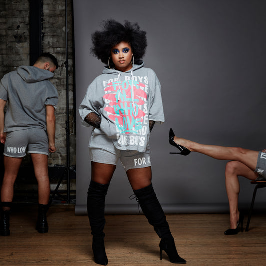 SHORT SLEEVE SWEATER | GREY