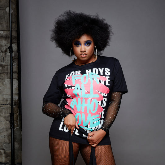FRONT PRINT T-SHIRT | BLACK